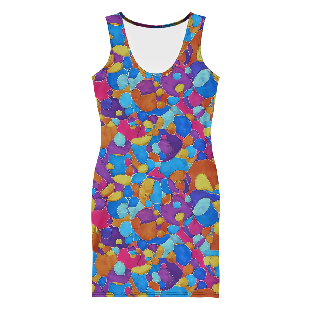 Neon Riverstones on Bodycon Dress — Front