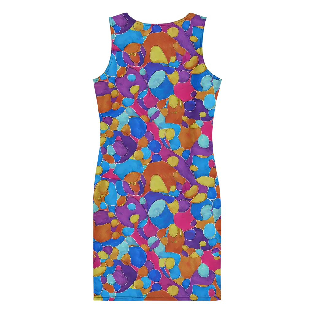 Neon Riverstones on Bodycon Dress — Back