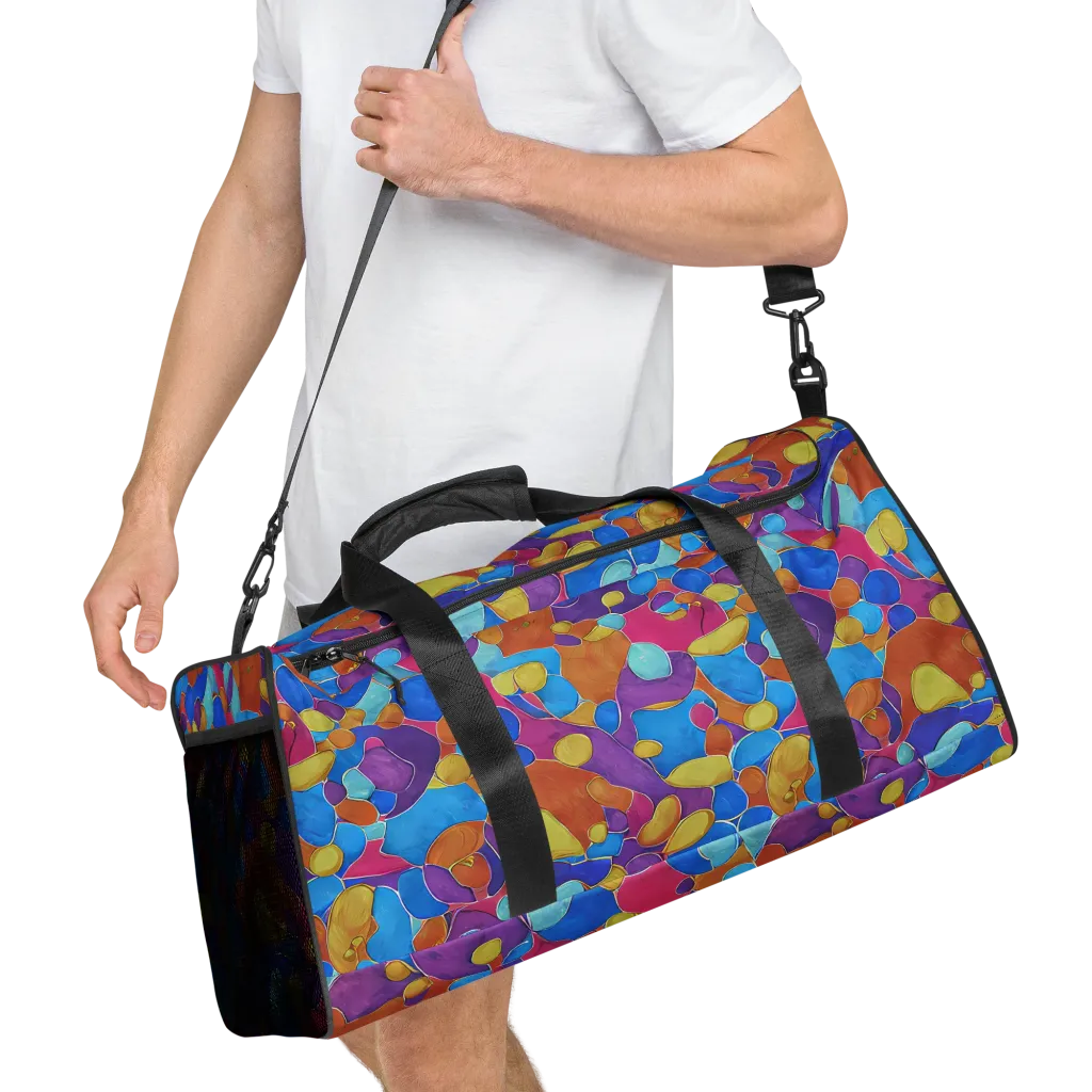 Neon Riverstones on Duffle Bag — Right Front