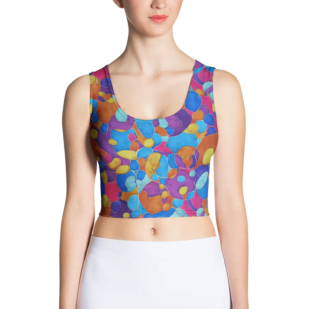 Neon Riverstones on Crop Top — Front