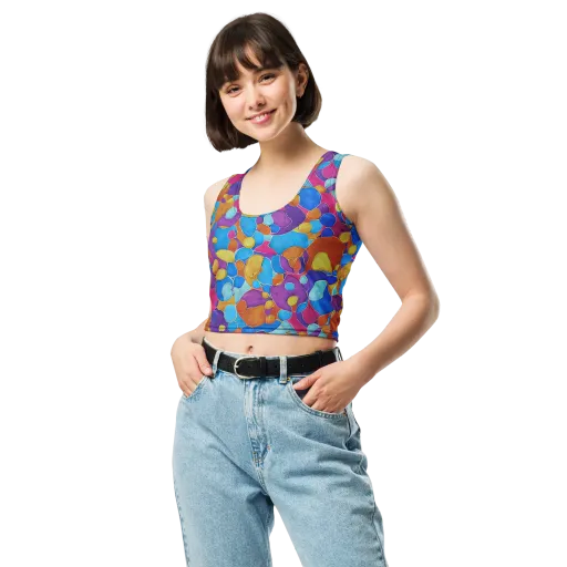 Neon Riverstones on a Crop Top