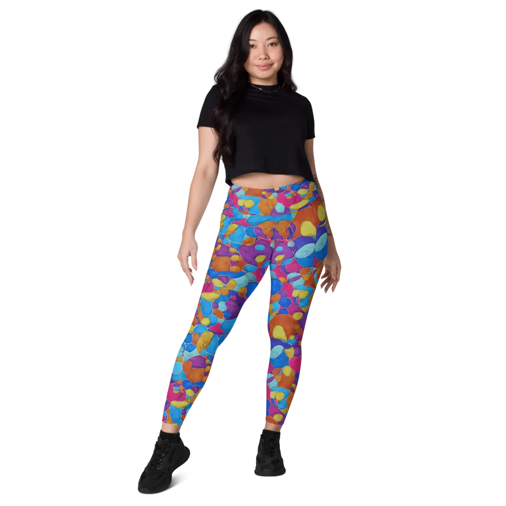 Neon Riverstones on Leggings with Pockets — Front