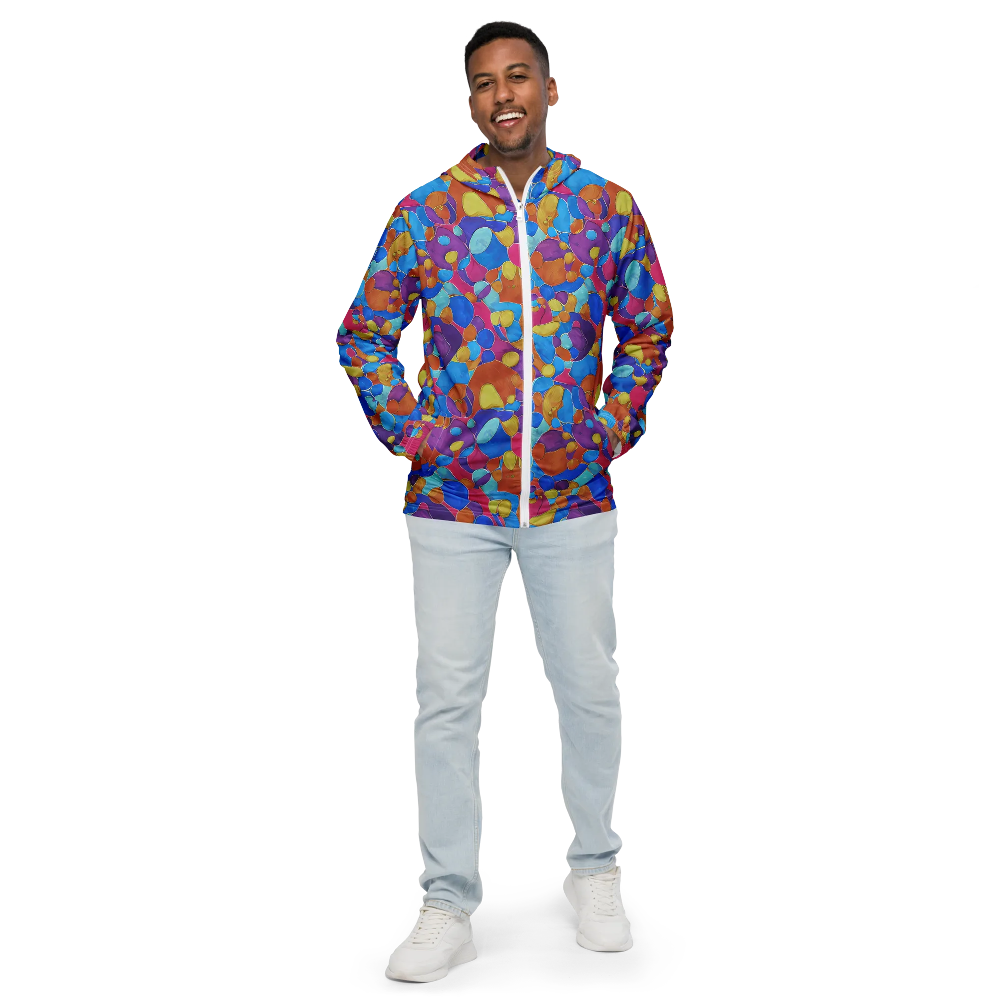 Neon Riverstones on Men's Windbreaker — Front
