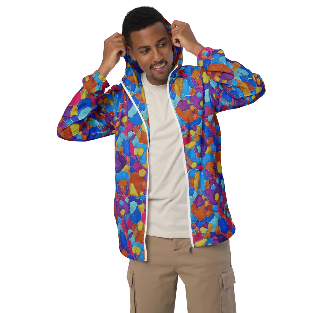 Neon Riverstones on Men's Windbreaker — Front