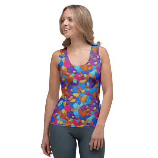 Neon Riverstones on a Women's Tank Top