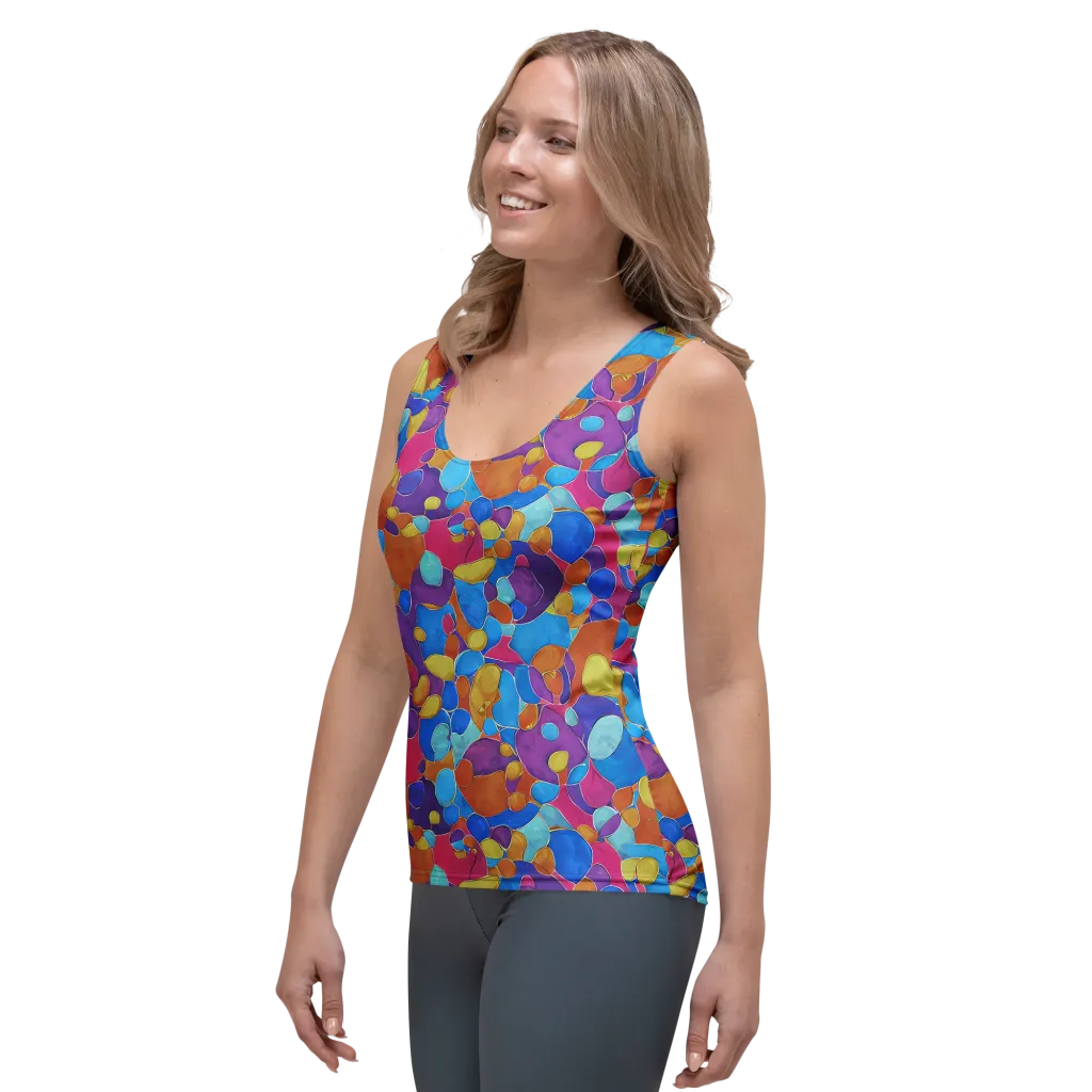Neon Riverstones on Women's Tank Top — Left Front