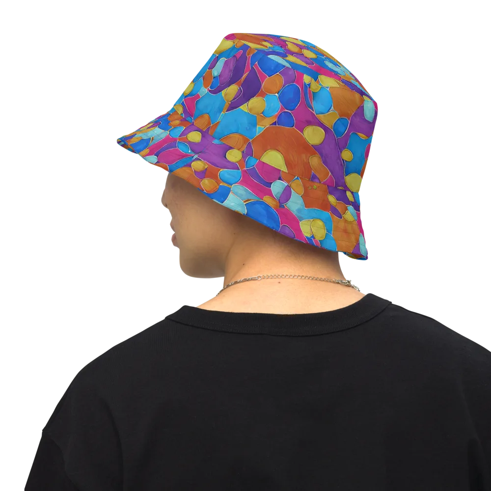 Neon Riverstones on Reversible Bucket Hat — Back Inside