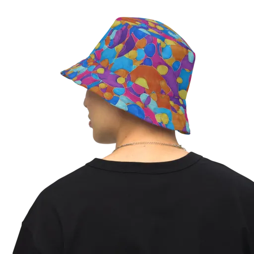 Neon Riverstones on a Reversible Bucket Hat