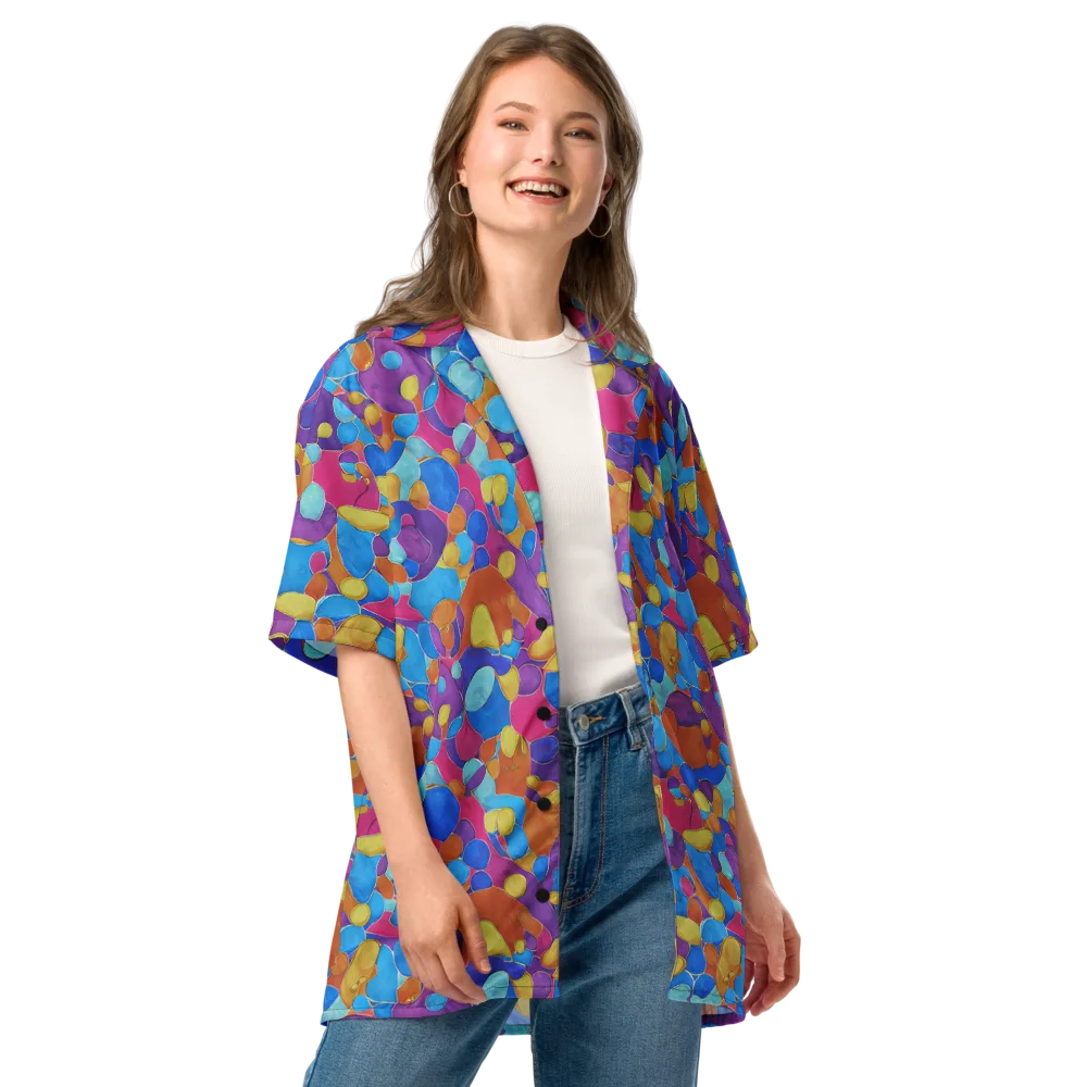 Neon Riverstones on Button Shirt — Front