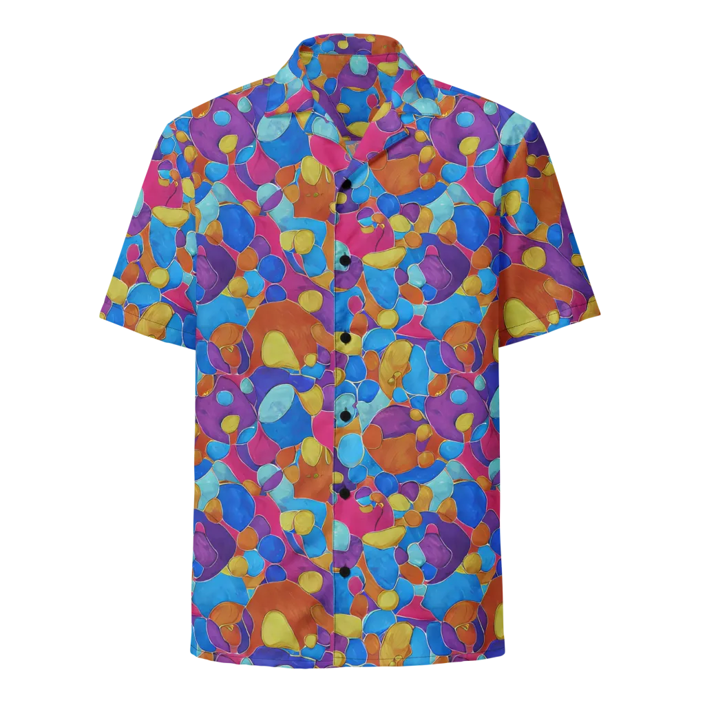 Neon Riverstones on Button Shirt — Front