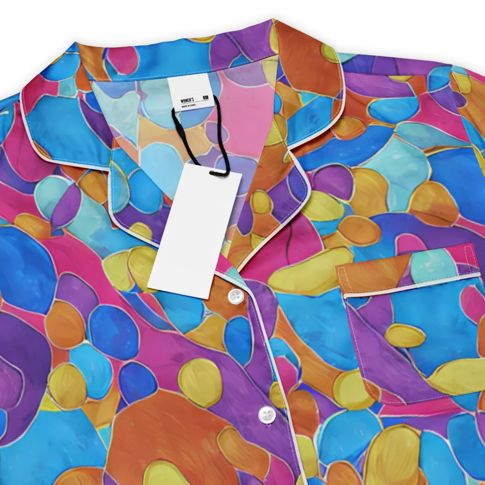 Neon Riverstones on Women's Short Sleeve Pajama Top — Product details