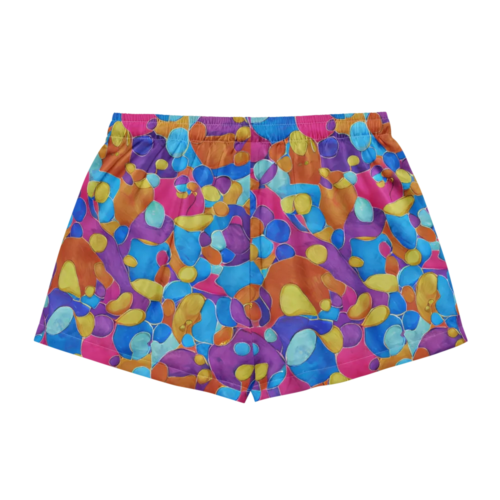 Neon Riverstones on Women's Pajama Shorts — Back