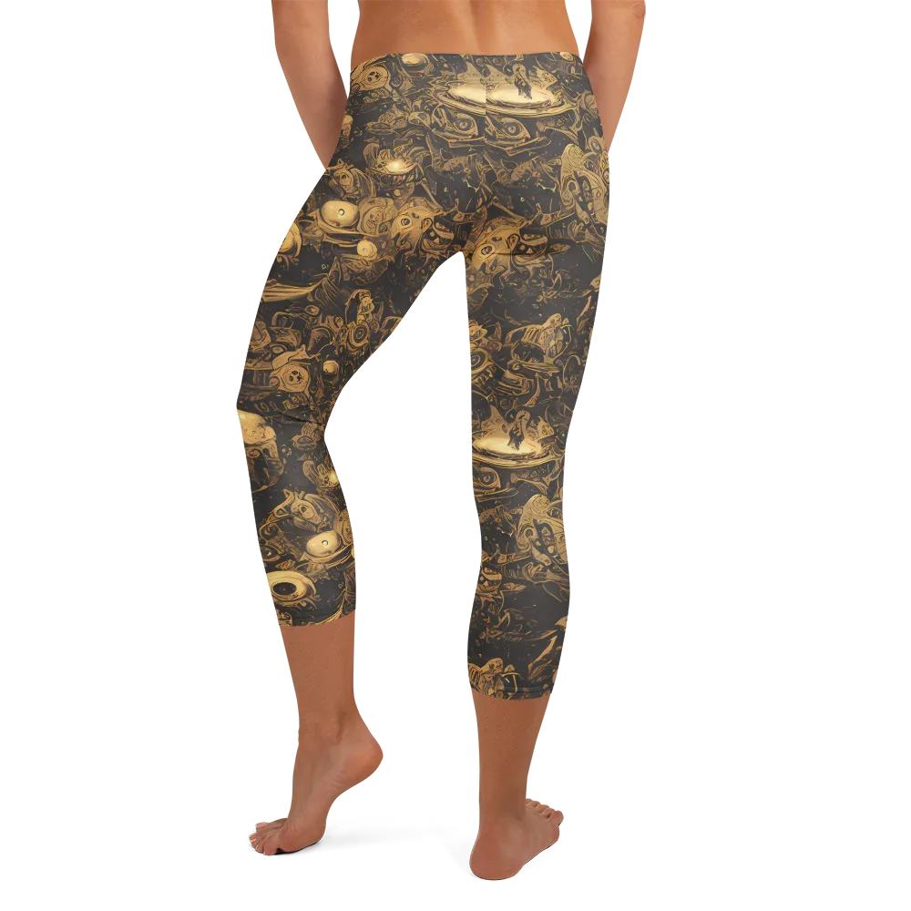 Amber Apparitions on Capri Leggings — Back