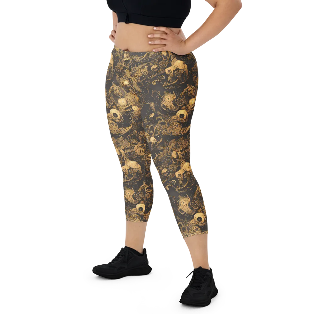 Amber Apparitions on Capri Leggings — Front