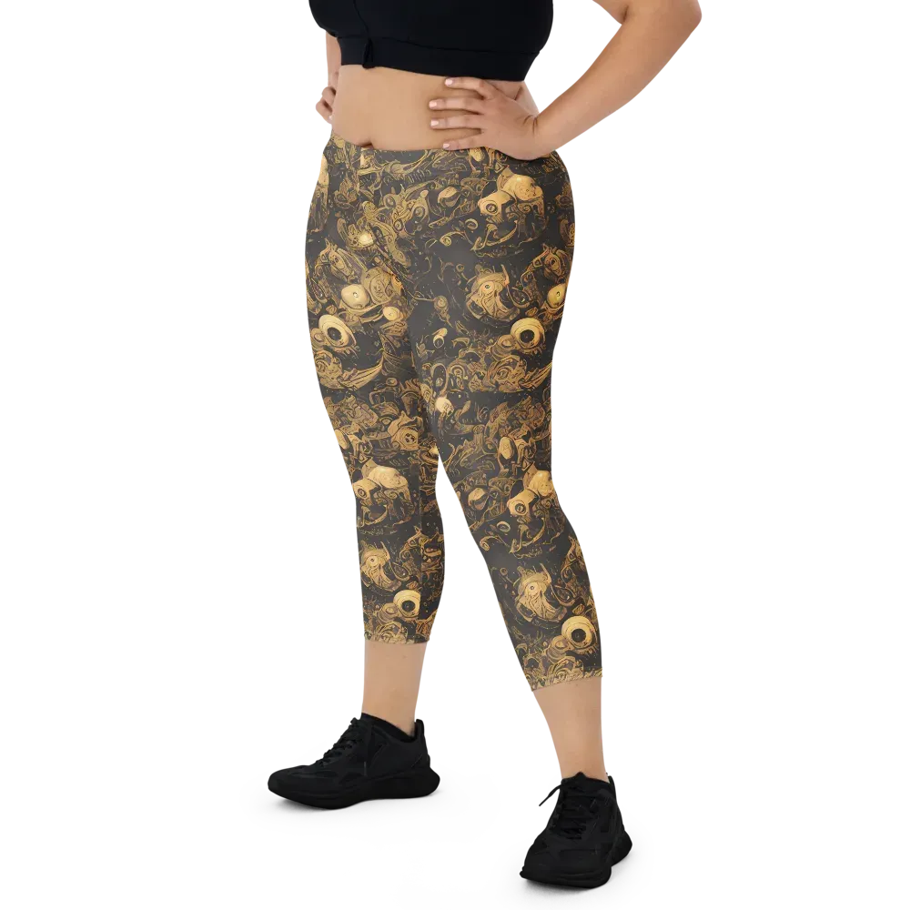 Amber Apparitions on Capri Leggings — Front