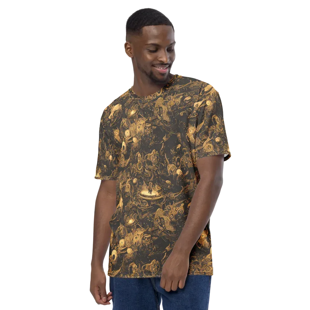 Amber Apparitions on Men's Crew Neck T-Shirt — Left