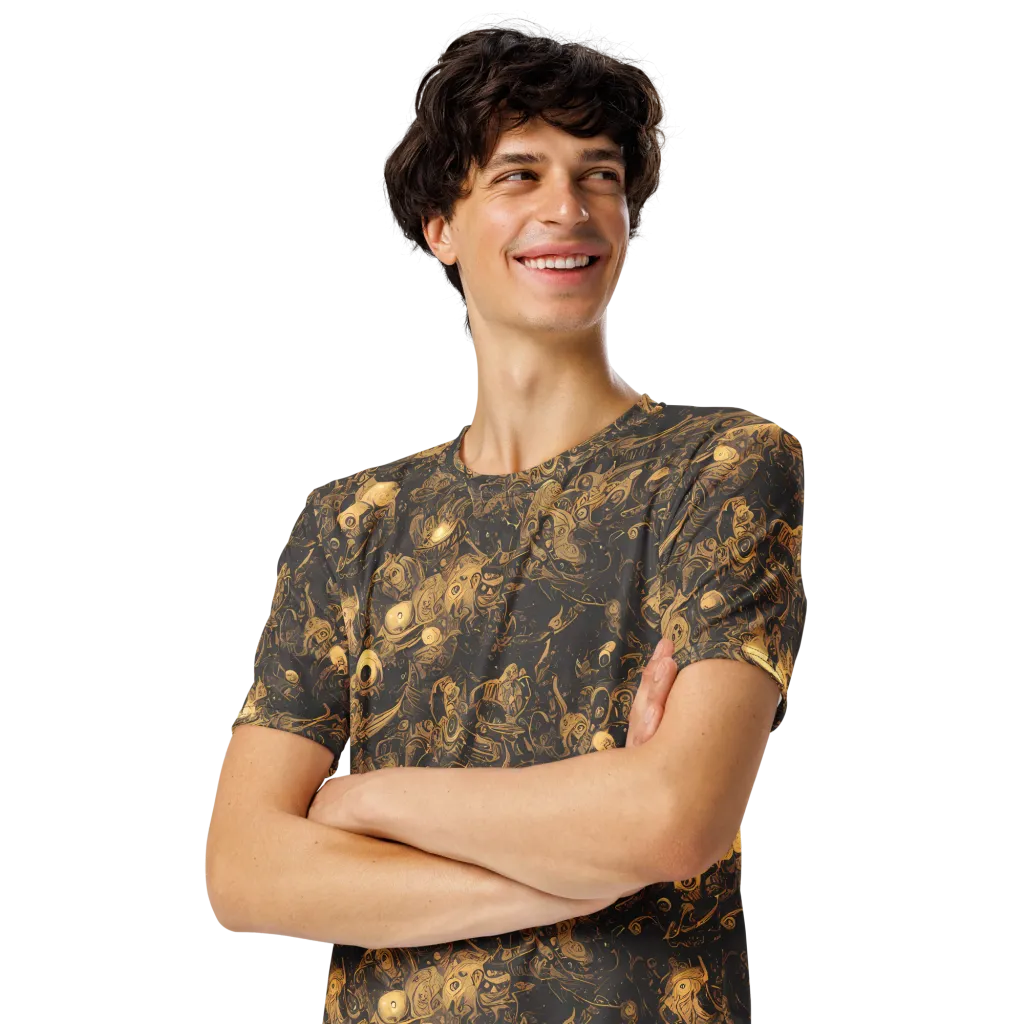 Amber Apparitions on Men's Crew Neck T-Shirt — Left Front