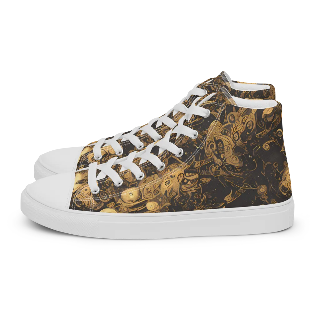 Amber Apparitions on Men's High Top Canvas Shoes — Left