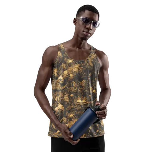 Amber Apparitions on a Men's Tank Top