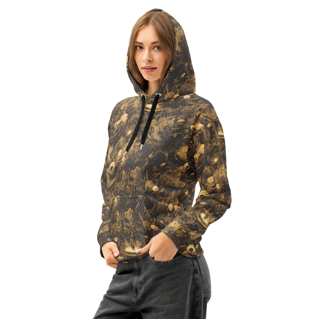Amber Apparitions on Cotton Hoodie — Left Front