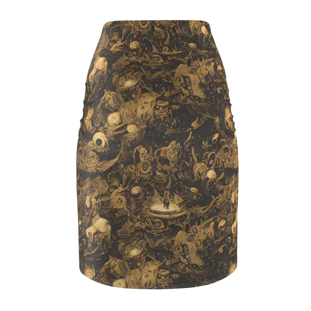 Amber Apparitions on Pencil Skirt — Back