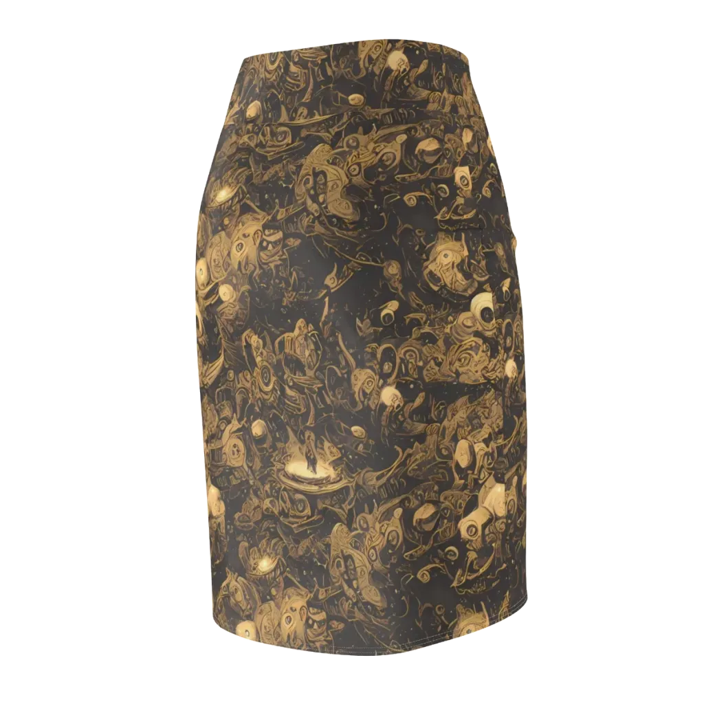 Amber Apparitions on Pencil Skirt — Back Side