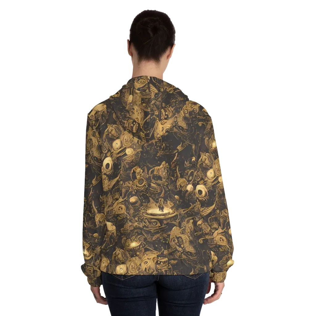 Amber Apparitions on Women's Full-Zip Hoodie — Back On Person