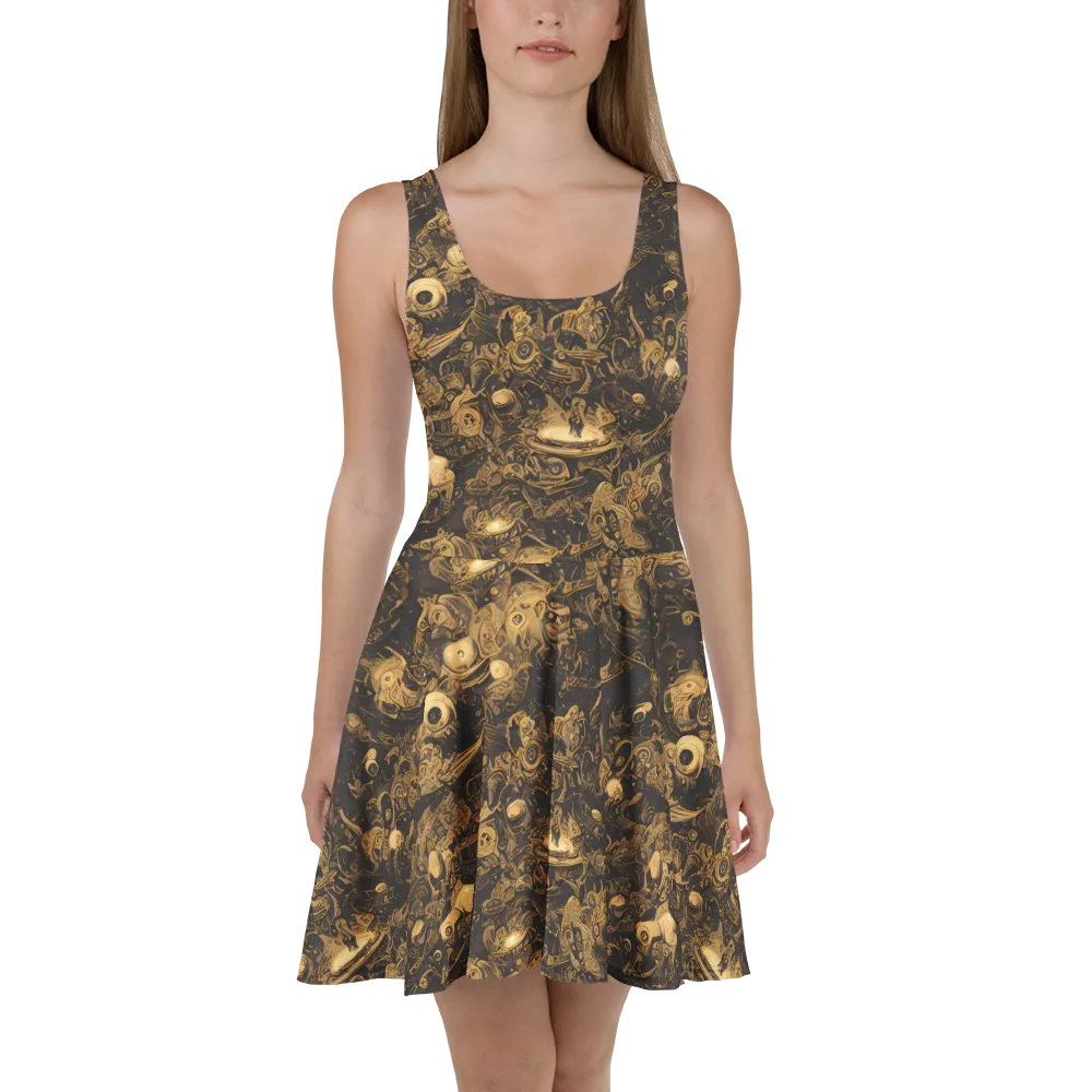 Amber Apparitions on Skater Dress — Front