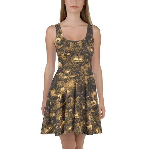 Amber Apparitions on a Skater Dress
