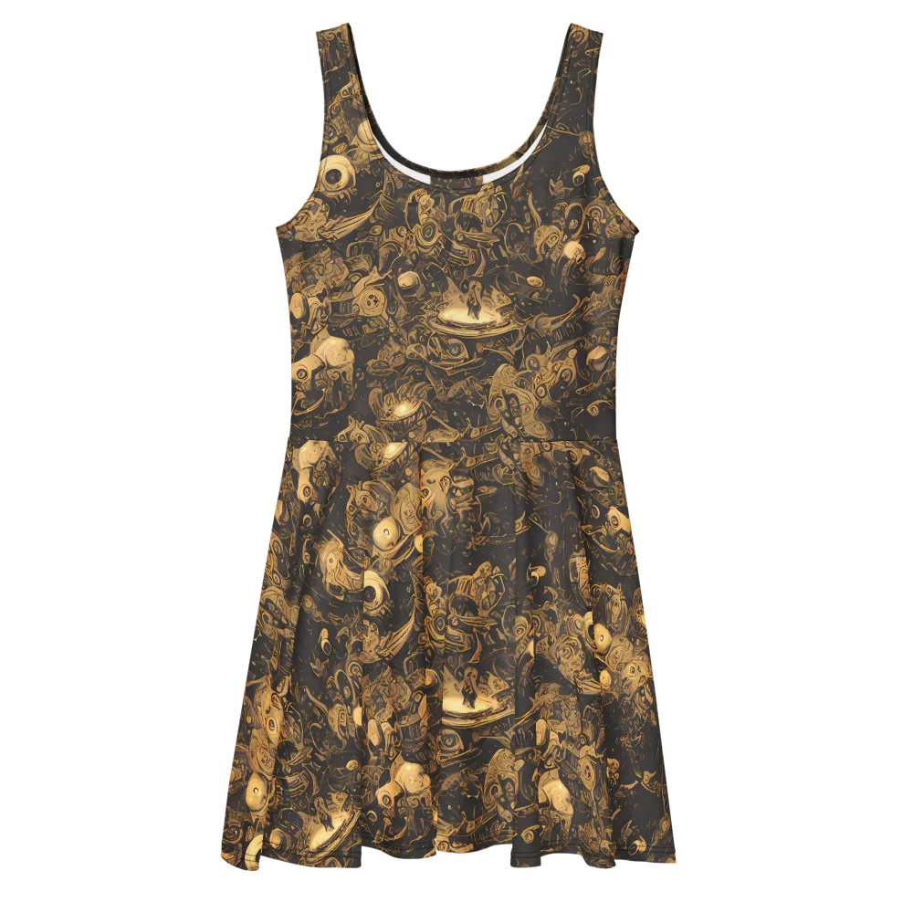 Amber Apparitions on Skater Dress — Front