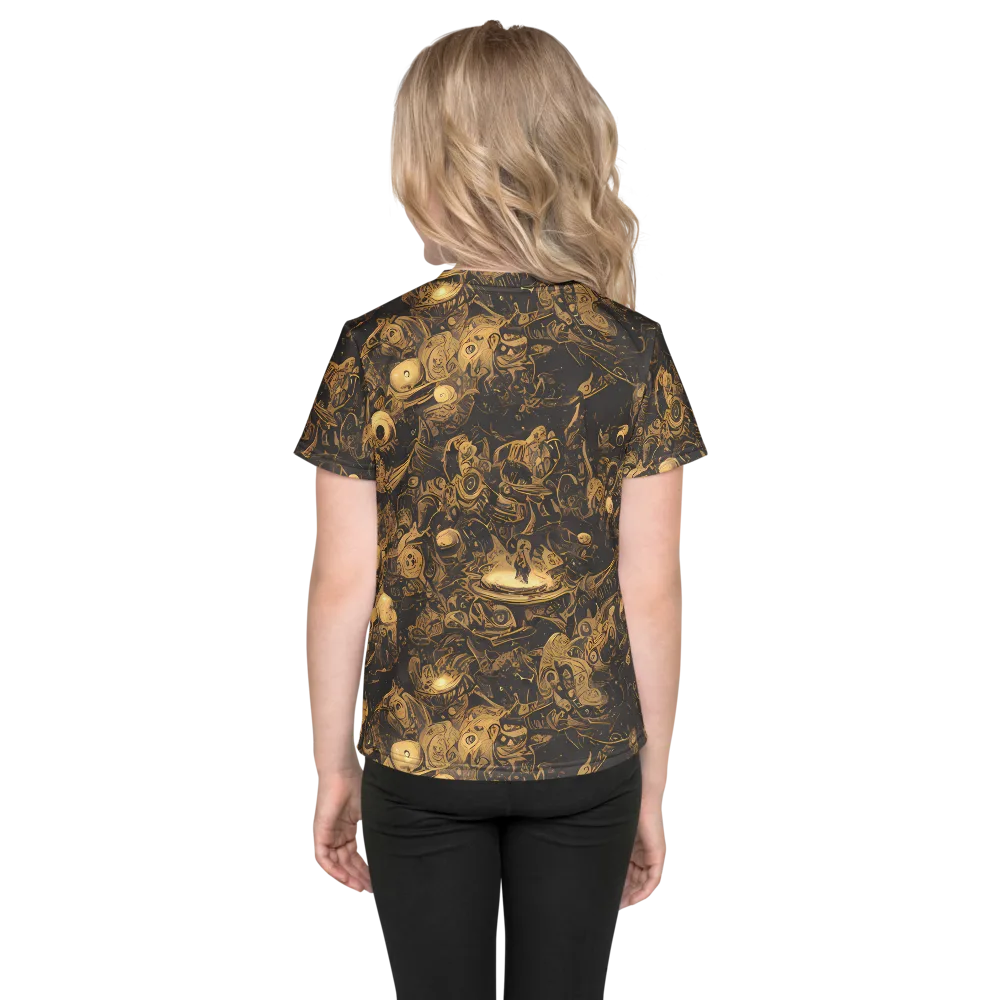 Amber Apparitions on Kids Crew Neck T-Shirt — Back