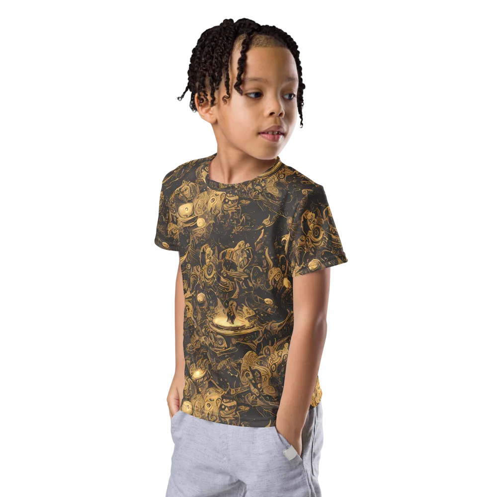 Amber Apparitions on Kids Crew Neck T-Shirt — Left Front
