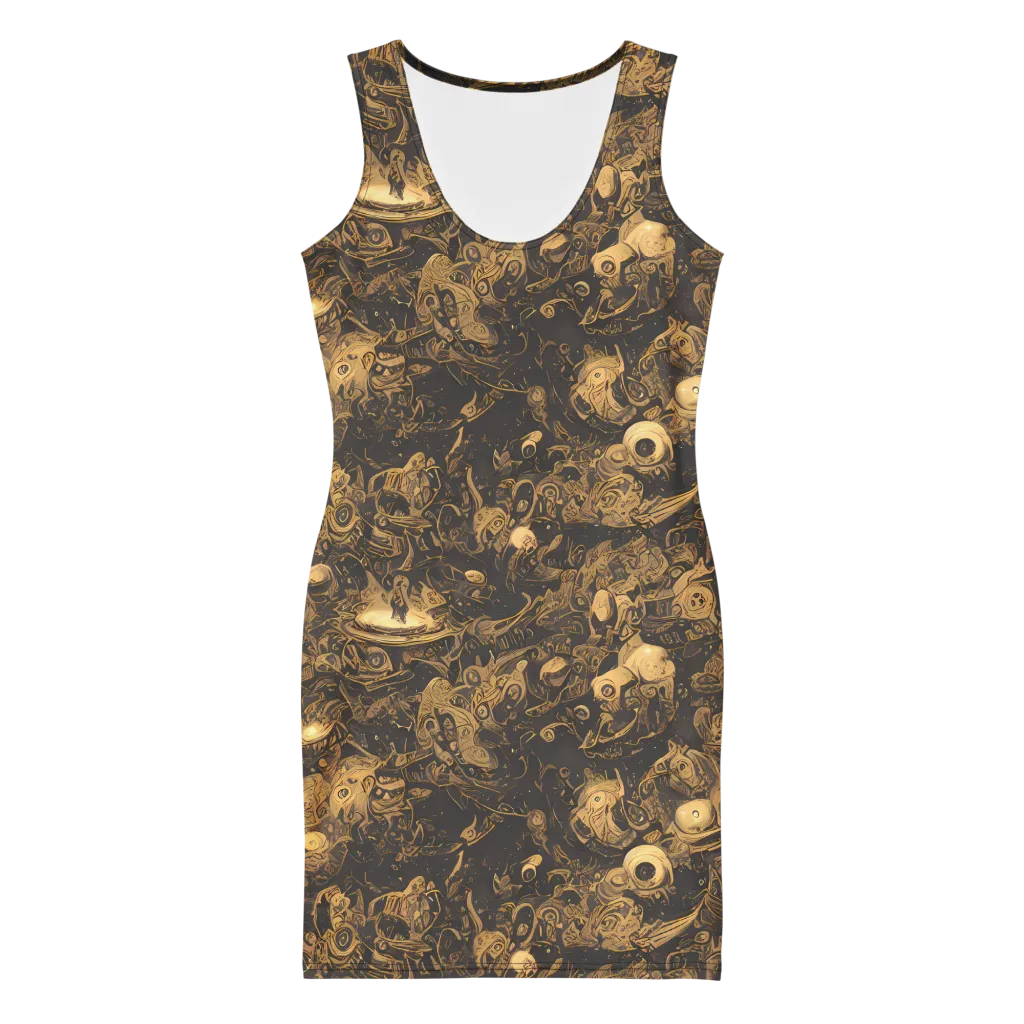 Amber Apparitions on Bodycon Dress — Front