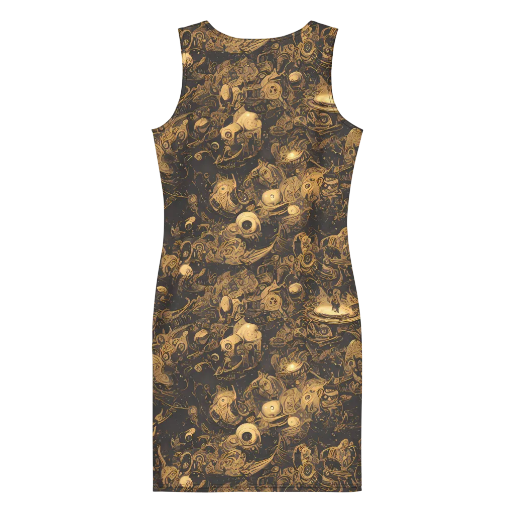 Amber Apparitions on Bodycon Dress — Back