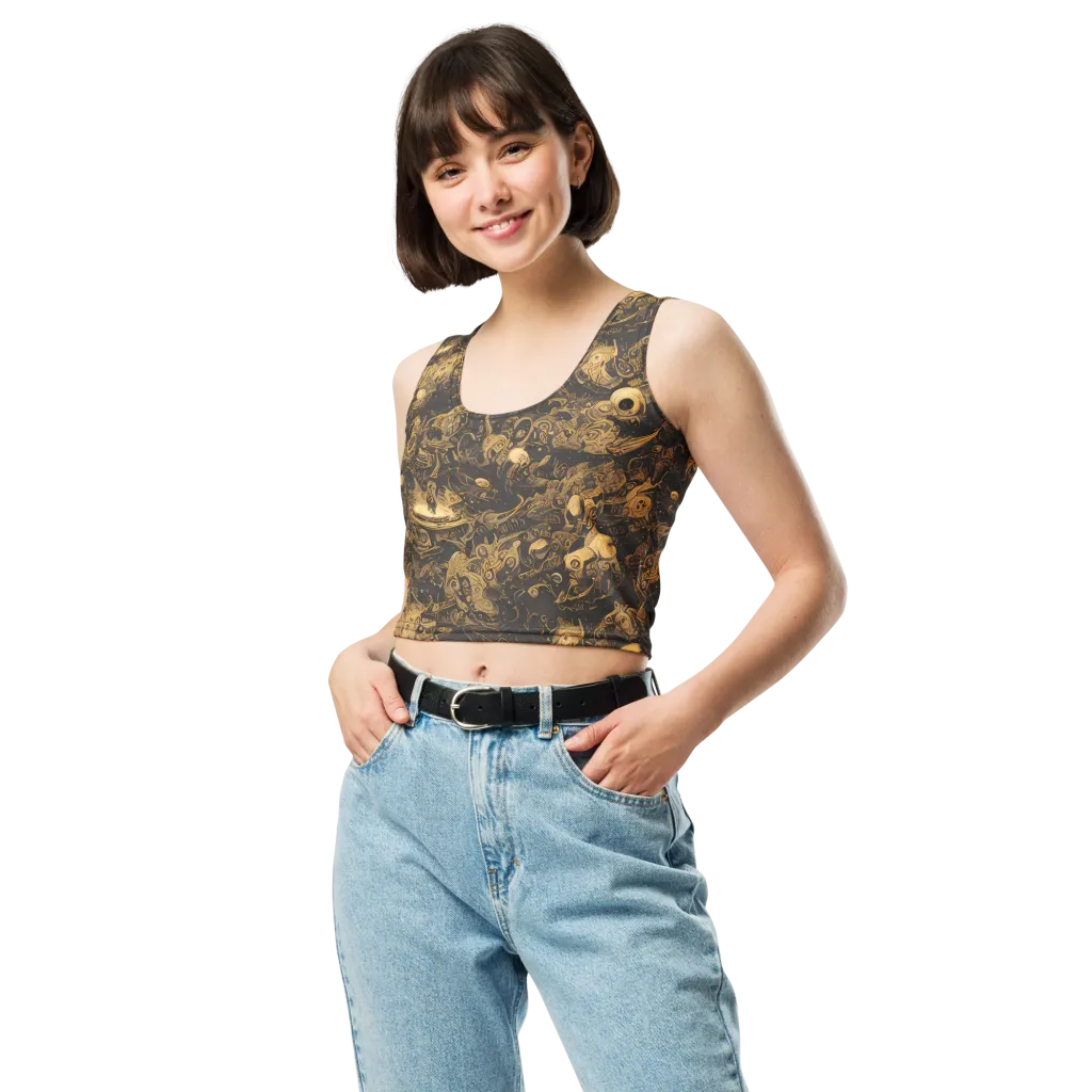 Amber Apparitions on Crop Top — Front
