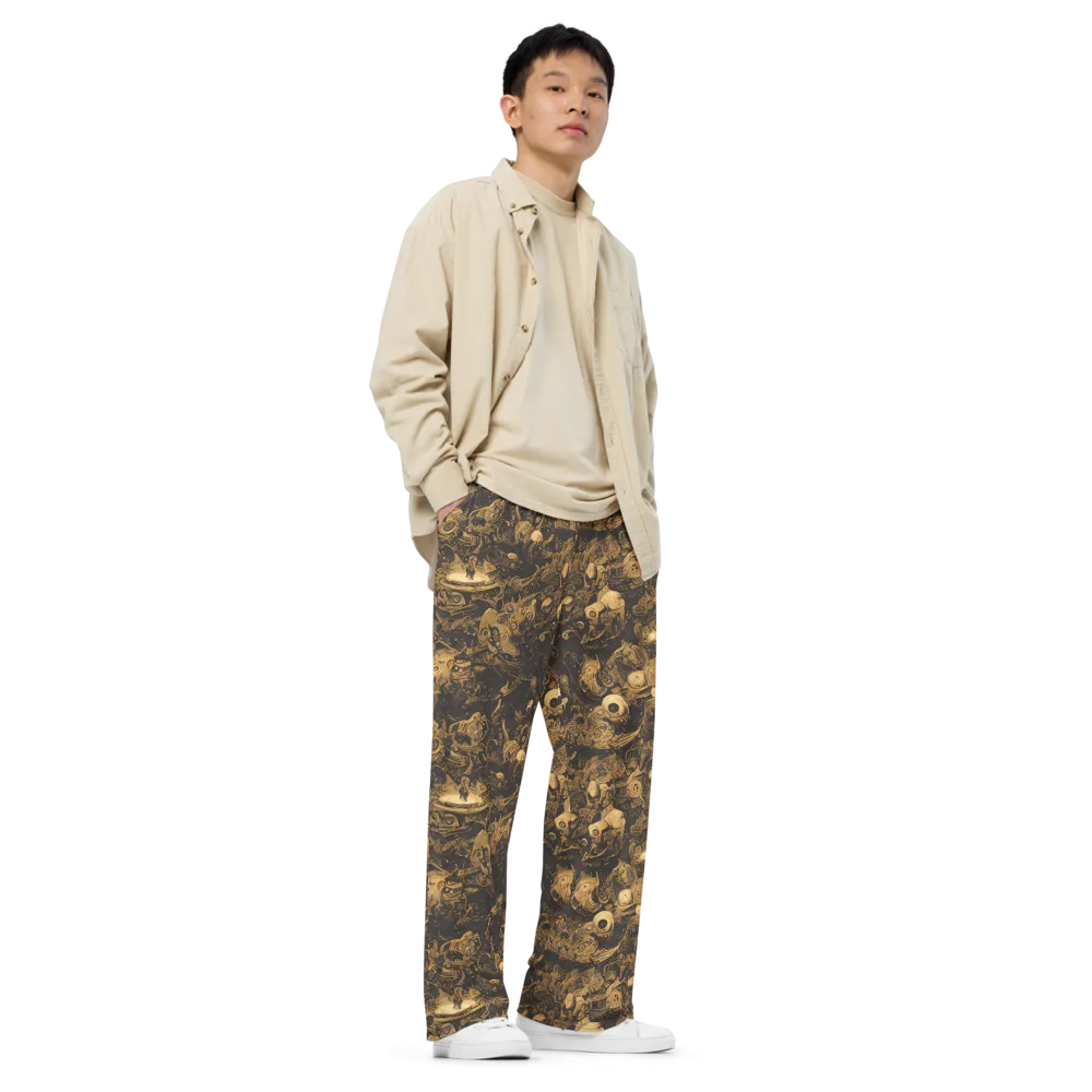 Amber Apparitions on Wide-Leg Pants — Right Front