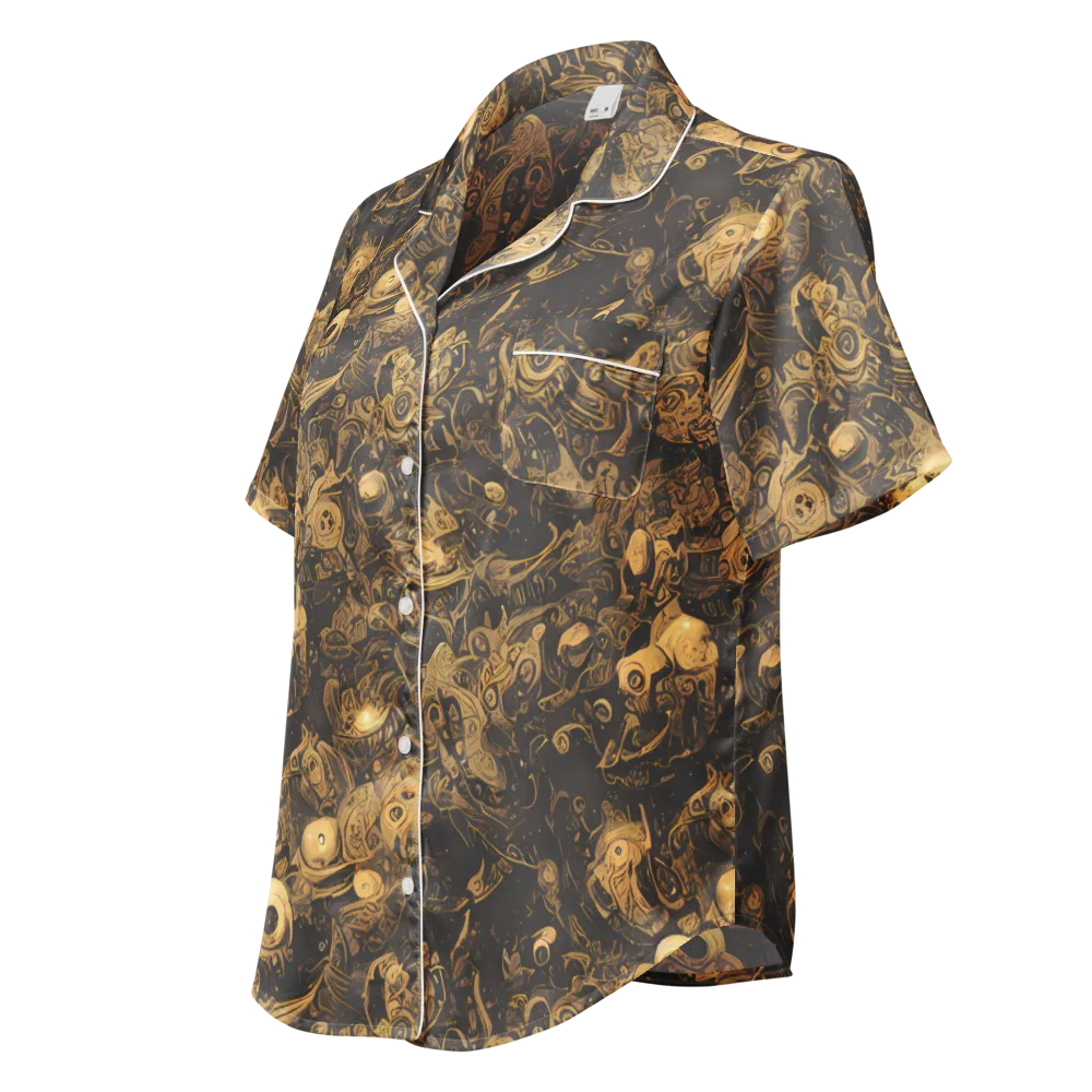 Amber Apparitions on Women's Short Sleeve Pajama Top — Left Front