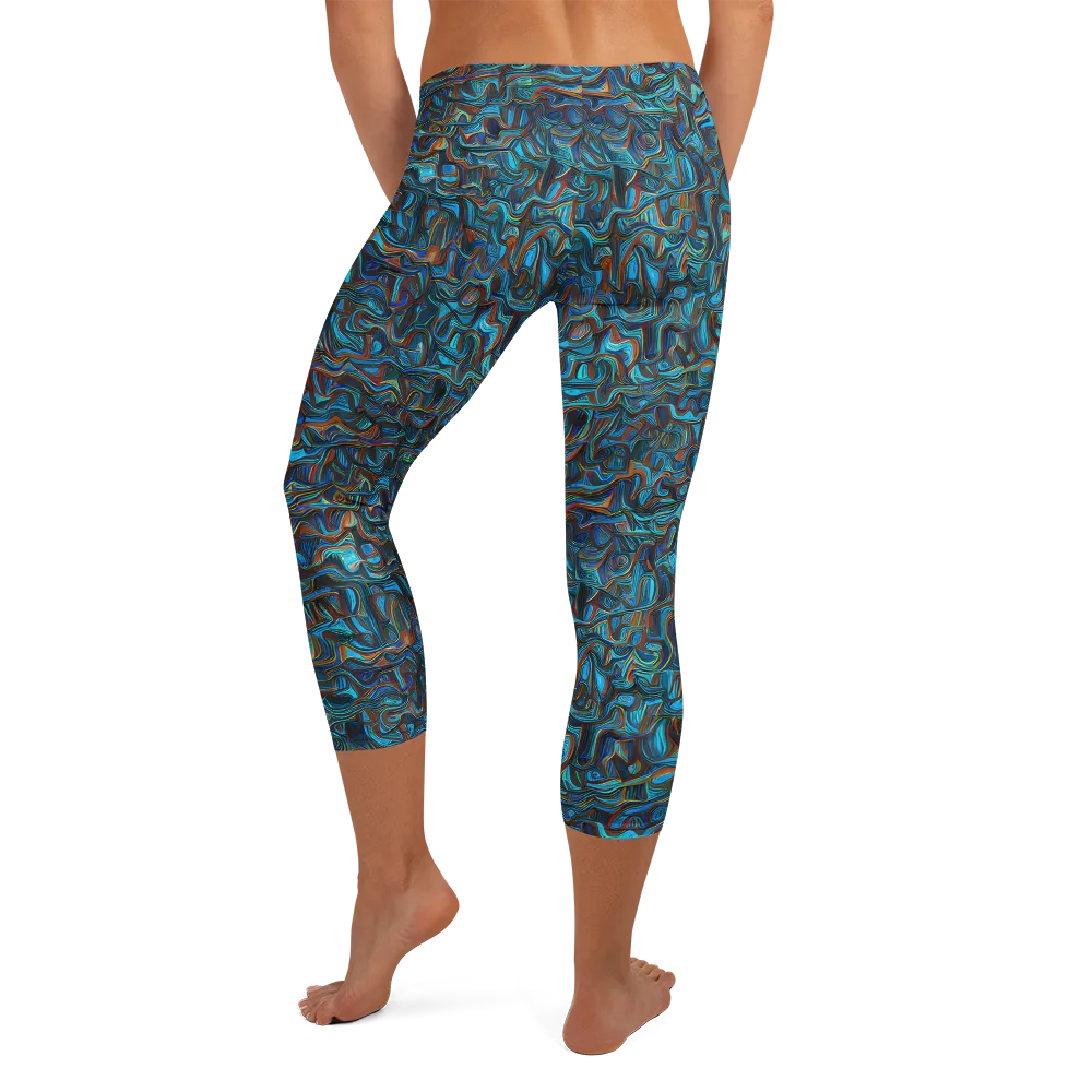 Copper Tide on Capri Leggings — Back