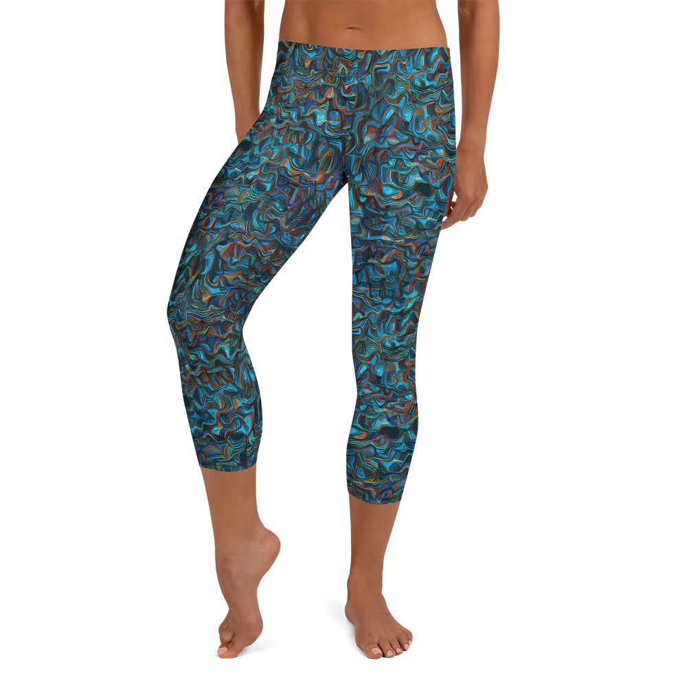 Copper Tide on Capri Leggings — Front
