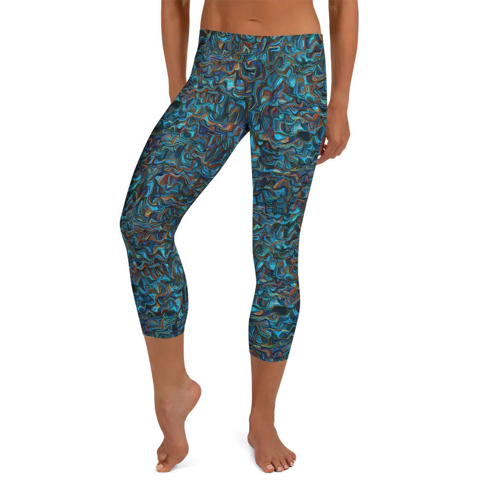 Copper Tide on Capri Leggings — Front