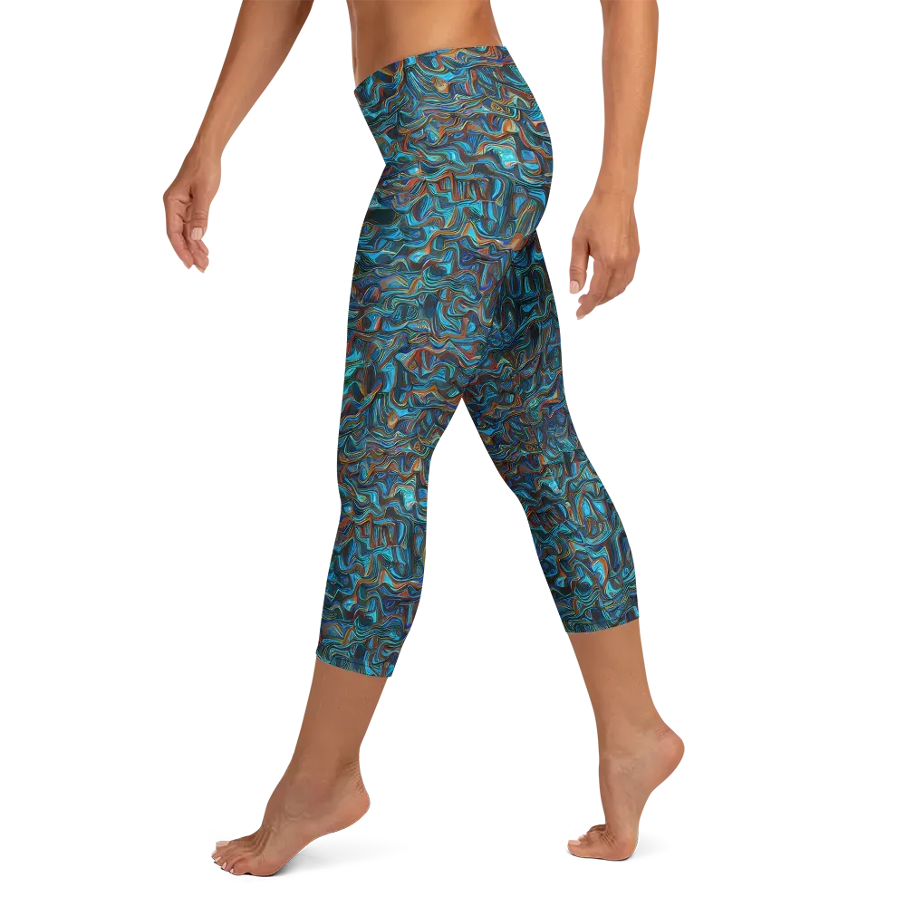 Copper Tide on Capri Leggings — Left