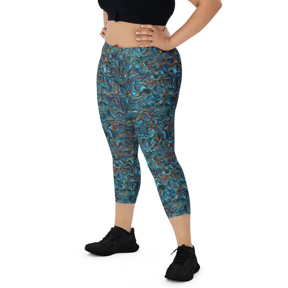 Copper Tide on Capri Leggings — Front
