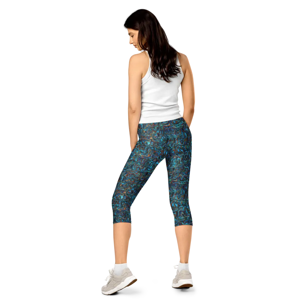 Copper Tide on Capri Leggings — Back