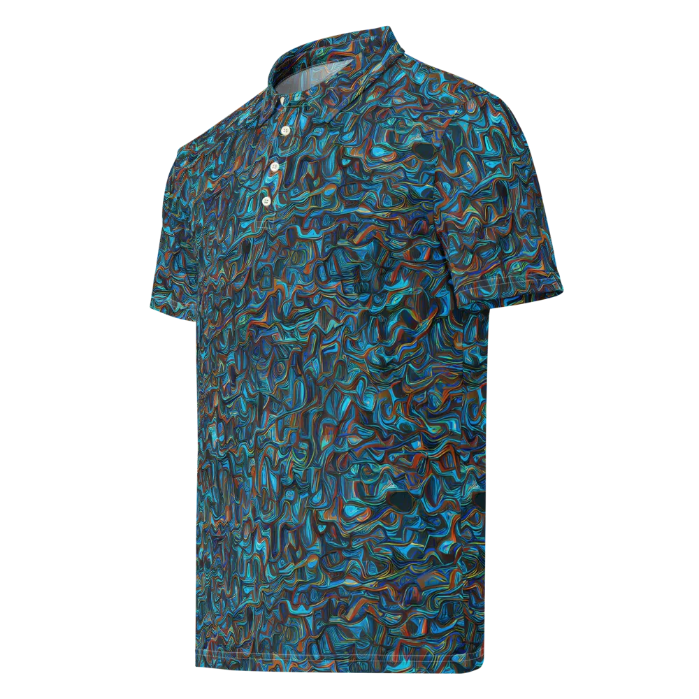 Copper Tide on Men's Slim Fit Polo Shirt — Left Front