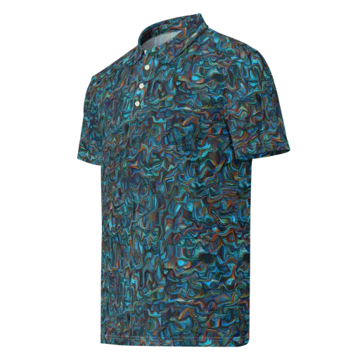 Copper Tide on a Men's Slim Fit Polo Shirt