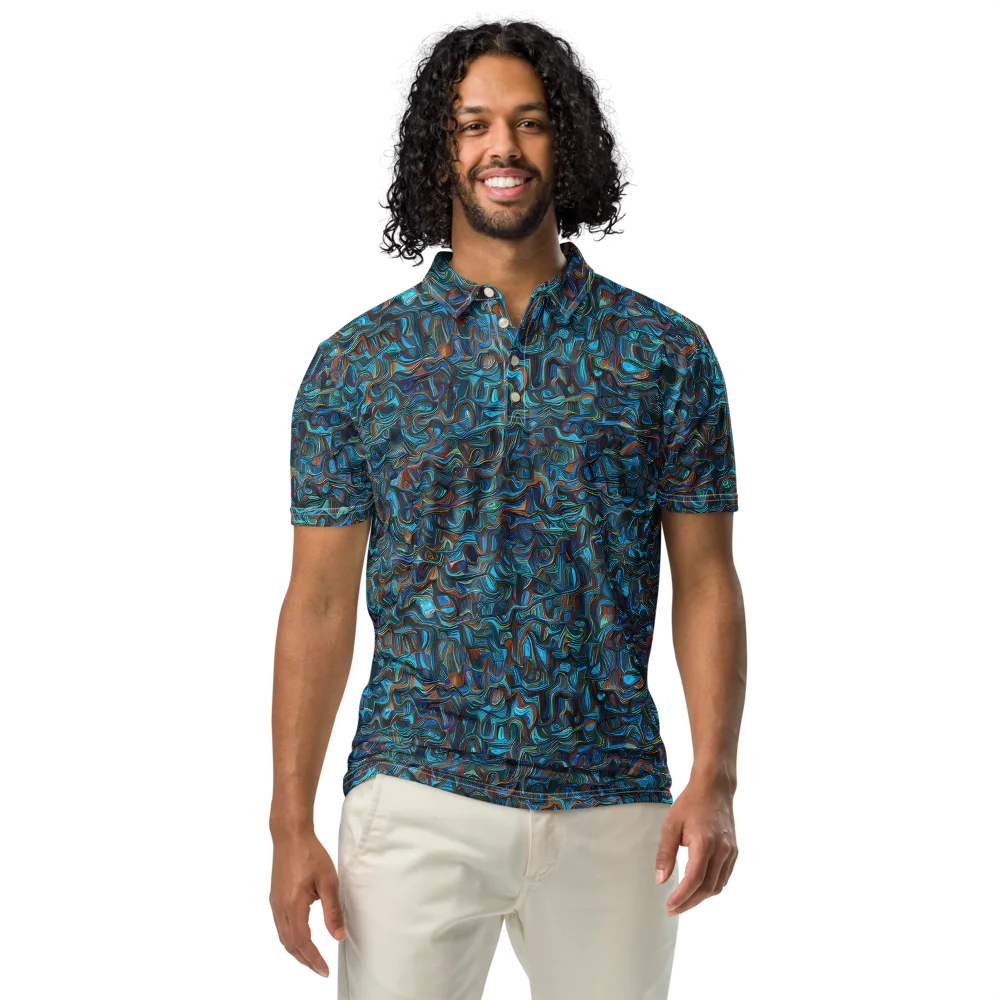 Copper Tide on Men's Slim Fit Polo Shirt — Front