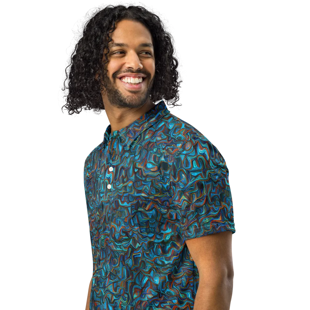 Copper Tide on Men's Slim Fit Polo Shirt — Left Front