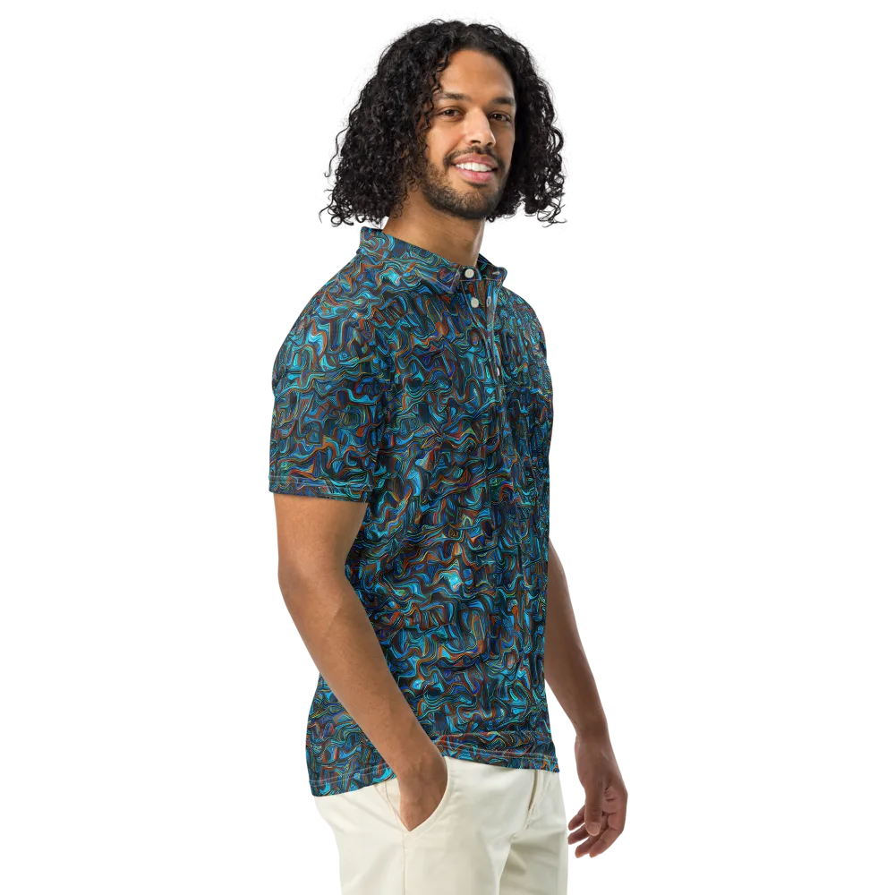 Copper Tide on Men's Slim Fit Polo Shirt — Right Front