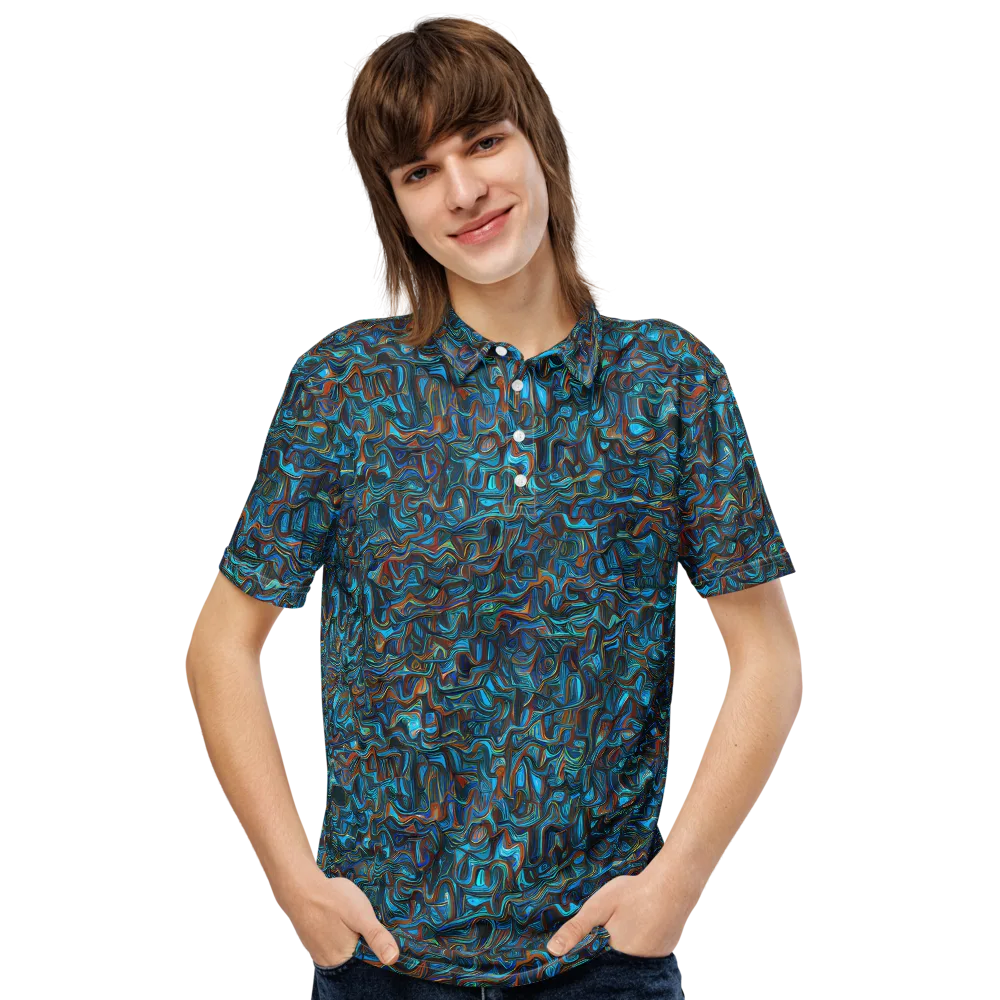 Copper Tide on Men's Slim Fit Polo Shirt — Front