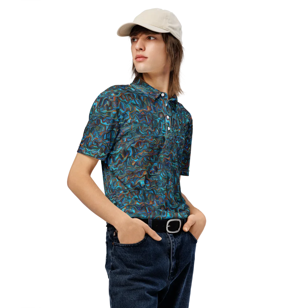 Copper Tide on Men's Slim Fit Polo Shirt — Right Front
